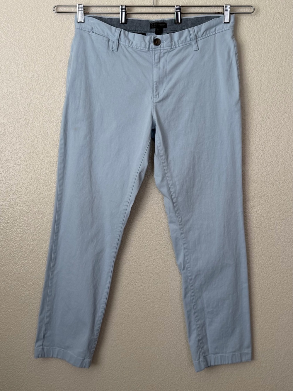 14th & Union Slim Fit Men's Light Blue Flat-Front Chino Trouser Pants,Size 34x30